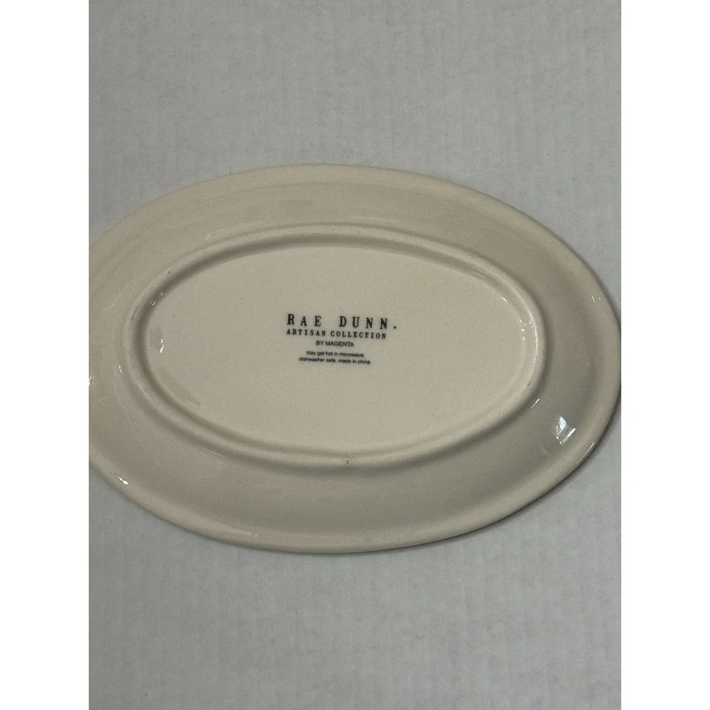 Rae Dunn Icon  2 Eat Oval Plates Artesian‎ By Magenta 8 Inch Dessert Appetizer